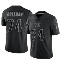 Washington Commanders Men's Limited Black Reflective Jersey (74 Brandon Coleman)