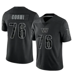 Washington Commanders Men's Limited Black Reflective Jersey (76 Sam Cosmi)