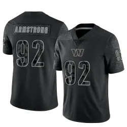 Washington Commanders Men's Limited Black Reflective Jersey (92 Dorance Armstrong)