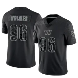 Washington Commanders Men's Limited Black Reflective Jersey (96 Jalyn Holmes)