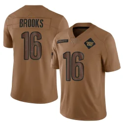 Washington Commanders Men's Limited Brown 2023 Salute To Service Jersey (16 Ja'Corey Brooks)