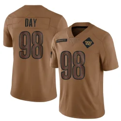 Washington Commanders Men's Limited Brown 2023 Salute To Service Jersey (98 Sheldon Day)