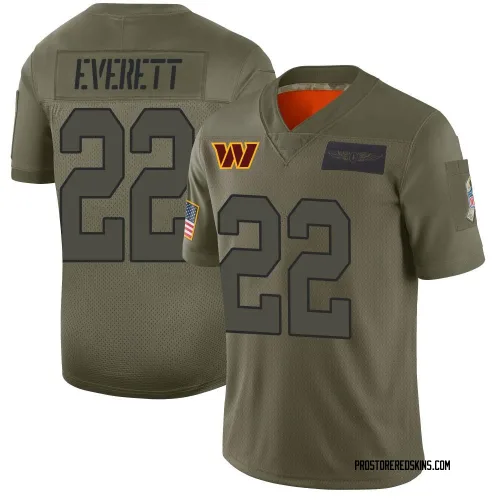 Washington Commanders Men's Limited Camo 2019 Salute to Service Jersey (22 Deshazor Everett)