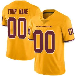 Washington Commanders Men's Limited Gold Color Rush Jersey (00 Custom)