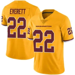 Washington Commanders Men's Limited Gold Color Rush Jersey (22 Deshazor Everett)