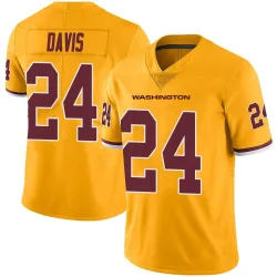 Washington Commanders Men's Limited Gold Color Rush Jersey (24 Michael Davis)