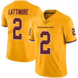 Washington Commanders Men's Limited Gold Color Rush Jersey (2 Marshon Lattimore)