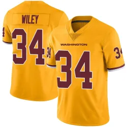 Washington Commanders Men's Limited Gold Color Rush Jersey (34 Michael Wiley)