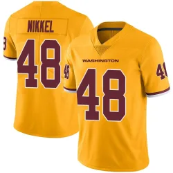 Washington Commanders Men's Limited Gold Color Rush Jersey (48 Ben Nikkel)