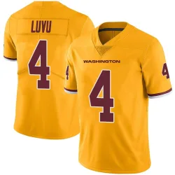 Washington Commanders Men's Limited Gold Color Rush Jersey (4 Frankie Luvu)