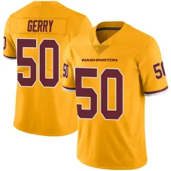 Washington Commanders Men's Limited Gold Color Rush Jersey (50 Nate Gerry)