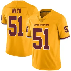 Washington Commanders Men's Limited Gold Color Rush Jersey (51 David Mayo)