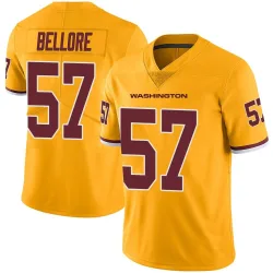 Washington Commanders Men's Limited Gold Color Rush Jersey (57 Nick Bellore)