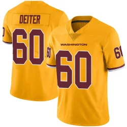 Washington Commanders Men's Limited Gold Color Rush Jersey (60 Michael Deiter)