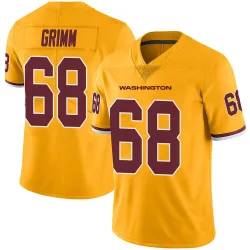 Washington Commanders Men's Limited Gold Color Rush Jersey (68 Russ Grimm)