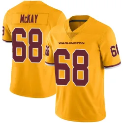 Washington Commanders Men's Limited Gold Color Rush Jersey (68 Timothy McKay)