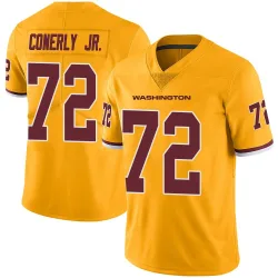 Washington Commanders Men's Limited Gold Color Rush Jersey (72 Josh Conerly Jr.)