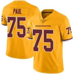 Washington Commanders Men's Limited Gold Color Rush Jersey (75 Chris Paul)
