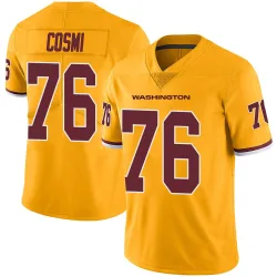 Washington Commanders Men's Limited Gold Color Rush Jersey (76 Sam Cosmi)