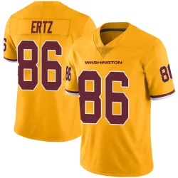Washington Commanders Men's Limited Gold Color Rush Jersey (86 Zach Ertz)