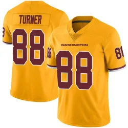 Washington Commanders Men's Limited Gold Color Rush Jersey (88 Cole Turner)