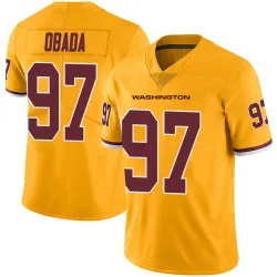 Washington Commanders Men's Limited Gold Color Rush Jersey (97 Efe Obada)