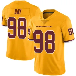 Washington Commanders Men's Limited Gold Color Rush Jersey (98 Sheldon Day)