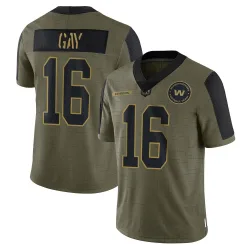 Washington Commanders Men's Limited Olive 2021 Salute To Service Jersey (16 Matt Gay)