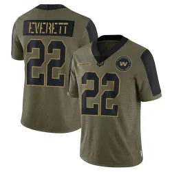 Washington Commanders Men's Limited Olive 2021 Salute To Service Jersey (22 Deshazor Everett)