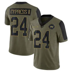 Washington Commanders Men's Limited Olive 2021 Salute To Service Jersey (24 Fentrell Cypress II)