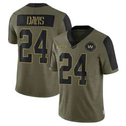 Washington Commanders Men's Limited Olive 2021 Salute To Service Jersey (24 Michael Davis)