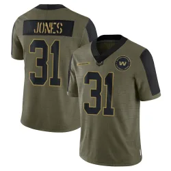 Washington Commanders Men's Limited Olive 2021 Salute To Service Jersey (31 Jonathan Jones)