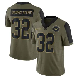Washington Commanders Men's Limited Olive 2021 Salute To Service Jersey (32 Jacory Croskey-Merritt)