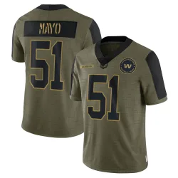 Washington Commanders Men's Limited Olive 2021 Salute To Service Jersey (51 David Mayo)