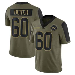Washington Commanders Men's Limited Olive 2021 Salute To Service Jersey (60 Michael Deiter)