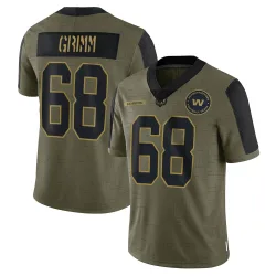 Washington Commanders Men's Limited Olive 2021 Salute To Service Jersey (68 Russ Grimm)
