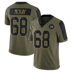 Washington Commanders Men's Limited Olive 2021 Salute To Service Jersey (68 Timothy McKay)