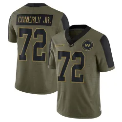 Washington Commanders Men's Limited Olive 2021 Salute To Service Jersey (72 Josh Conerly Jr.)