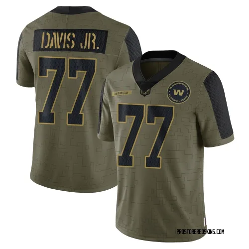 Washington Commanders Men's Limited Olive 2021 Salute To Service Jersey (77 Carl Davis Jr.)