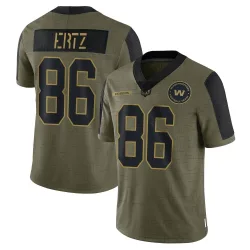 Washington Commanders Men's Limited Olive 2021 Salute To Service Jersey (86 Zach Ertz)