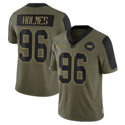 Washington Commanders Men's Limited Olive 2021 Salute To Service Jersey (96 Jalyn Holmes)