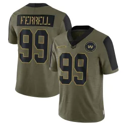 Washington Commanders Men's Limited Olive 2021 Salute To Service Jersey (99 Clelin Ferrell)
