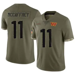 Washington Commanders Men's Limited Olive 2022 Salute To Service Jersey (11 Luke McCaffrey)