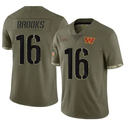 Washington Commanders Men's Limited Olive 2022 Salute To Service Jersey (16 Ja'Corey Brooks)