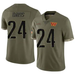 Washington Commanders Men's Limited Olive 2022 Salute To Service Jersey (24 Michael Davis)