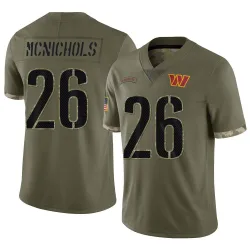 Washington Commanders Men's Limited Olive 2022 Salute To Service Jersey (26 Jeremy McNichols)