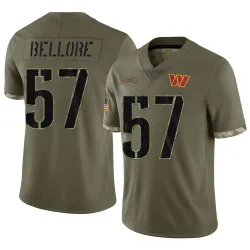 Washington Commanders Men's Limited Olive 2022 Salute To Service Jersey (57 Nick Bellore)