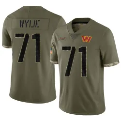 Washington Commanders Men's Limited Olive 2022 Salute To Service Jersey (71 Andrew Wylie)