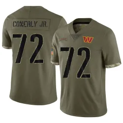 Washington Commanders Men's Limited Olive 2022 Salute To Service Jersey (72 Josh Conerly Jr.)