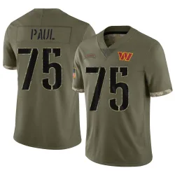 Washington Commanders Men's Limited Olive 2022 Salute To Service Jersey (75 Chris Paul)